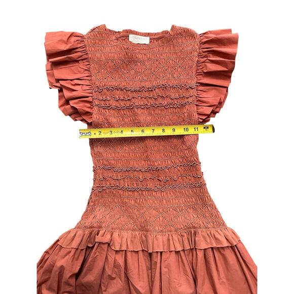 Ulla Johnson Madeline Smocked Midi Dress Size 2 NWOT Clay - Picture 5 of 9